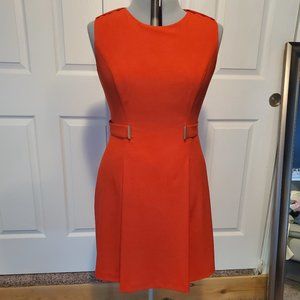 Calvin Klein Red Pleated Dress Size 12